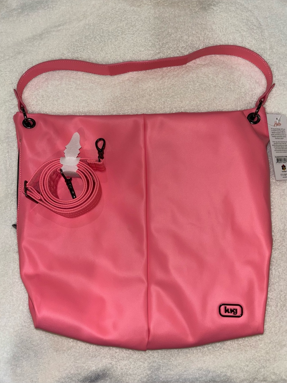 Lug plunge satin luxe positively pink tote